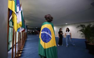 Visita ao Congresso Nacional com apresentação da edição especial do “Visite Encena”. Representando a Federação, Clara Camarano.