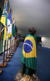 Visita ao Congresso Nacional com apresentação da edição especial do “Visite Encena”. Representando a Federação, Clara Camarano.