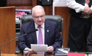 Destinada a inaugurar a 4ª Sessão Legislativa Ordinária da 57ª Legislatura. Ministro do Supremo Tribunal Federal do Brasil, Edson Fachin.