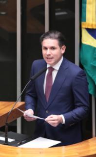 Destinada a inaugurar a 4ª Sessão Legislativa Ordinária da 57ª Legislatura. Presidente da Câmara dos Deputados, Hugo Motta (REPUBLICANOS - PB)
