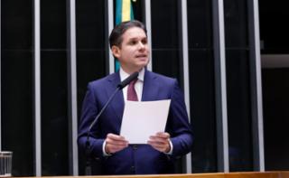 Destinada a inaugurar a 4ª Sessão Legislativa Ordinária da 57ª Legislatura. Presidente da Câmara dos Deputados, Hugo Motta (REPUBLICANOS - PB).