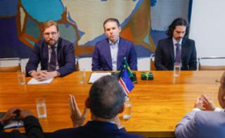Reunião com membros da comitiva de Cabo Verde. Assessor de Assuntos Diplomáticos da Presidência da Câmara dos Deputados, Nilo Dytz. Presidente da Câmara dos Deputados, Hugo Motta (REPUBLICANOS - PB).