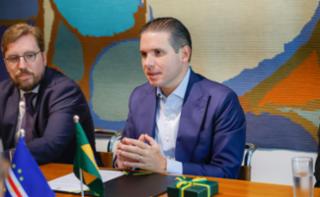 Reunião com membros da comitiva de Cabo Verde. Assessor de Assuntos Diplomáticos da Presidência da Câmara dos Deputados, Nilo Dytz. Presidente da Câmara dos Deputados, Hugo Motta (REPUBLICANOS - PB).