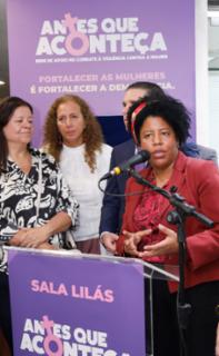 Inauguração da Sala Lilás. Dep. Laura Carneiro (PSD - RJ). Dep. Jandira Feghali (PCdoB - RJ) e Dep. Jack Rocha (PT-ES)
