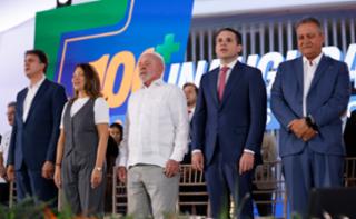 Cerimônia de 113 Inaugurações Simultâneas em Instituições de Ensino e Celebração das Escolas Conectadas. Ministro de Estado da Educação, Camilo Santana, Primeira-dama do Brasil, Rosângela Lula da Silva (Janja), Presidente da República do Brasil, Luis Inácio Lula da Silva, Presidente da Câmara dos Deputados, Hugo Motta (REPUBLICANOS - PB) e Ministro da Casa Civil do Brasil, Rui Costa
