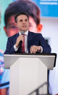 Cerimônia de 113 Inaugurações Simultâneas em Instituições de Ensino e Celebração das Escolas Conectadas. Presidente da Câmara dos Deputados, Hugo Motta (REPUBLICANOS - PB)