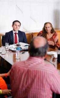 Presidente recebe o Líder Pedro Uczai e Centrais Sindicais. Presidente da Câmara dos Deputados, Hugo Motta (REPUBLICANOS - PB)