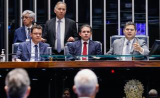 Visita do Presidente da Câmara dos Deputados, Hugo Motta (REPUBLICANOS - PB) ao Senado. Ministro do Tribunal de Contas da União, Odair Cunha (PT-MG) e Presidente do Senado Federal, Davi Alcolumbre (UNIÃO - AP)