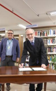 7ª Edição do Biblioteca Convida: Bibliotecas Prisionais. Diretor Administrativo, Mauro Barreto. Poeta e escritor brasileiro, Marco Lucchesi.
