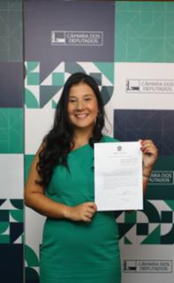 Cerimônia de Posse dos novos Servidores. Servidora, Luisa de Moura Ferreira Dourado.