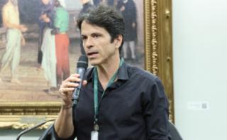 Ambientação dos novos Servidores. Diretor da Coordenação de Educação para Democracia - CEFOR, Luiz Felipe Costa.