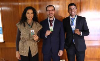 Café com Prosa e Integração com os novos servidores. Servidora, Christiane Pinheiro dos Santos, Servidor, Gabriel Ismael Lacativa e Servidor, Leonardo Ferreira Pessanha