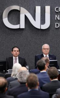Solenidade de Posse do Corregedor Nacional de Justiça, Ministro Benedito Gonçalves. Presidente da Câmara dos Deputados, Hugo Motta (REPUBLICANOS - PB) e Presidente do Supremo Tribunal Federal do Brasil, Edson Fachin
