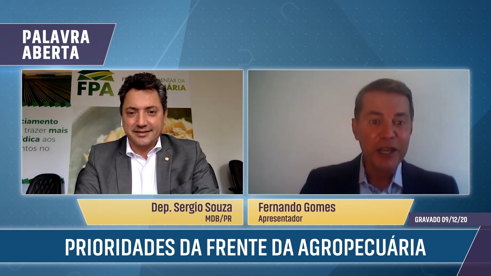 Prioridades da Frente da Agropecuária