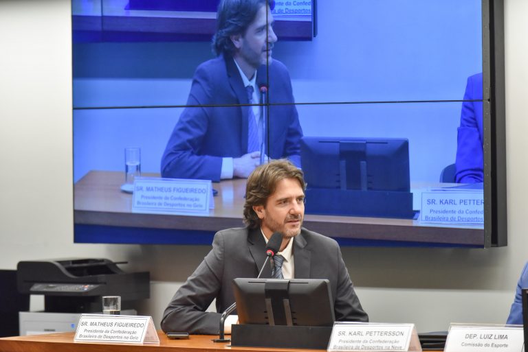 Audiência Pública - Jogos Olímpicos de Inverno 2022. Matheus Figueiredo - Presidente da Confederação Brasileira de Desportos no Gelo (CBDG) e representando o Comitê Olímpico Brasileiro