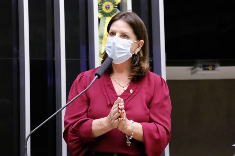 Deputada Carmen Zanotto discursa no Plenário da Câmara. Ela é branca, tem o cabelo castanho e usa uma blusa vinho
