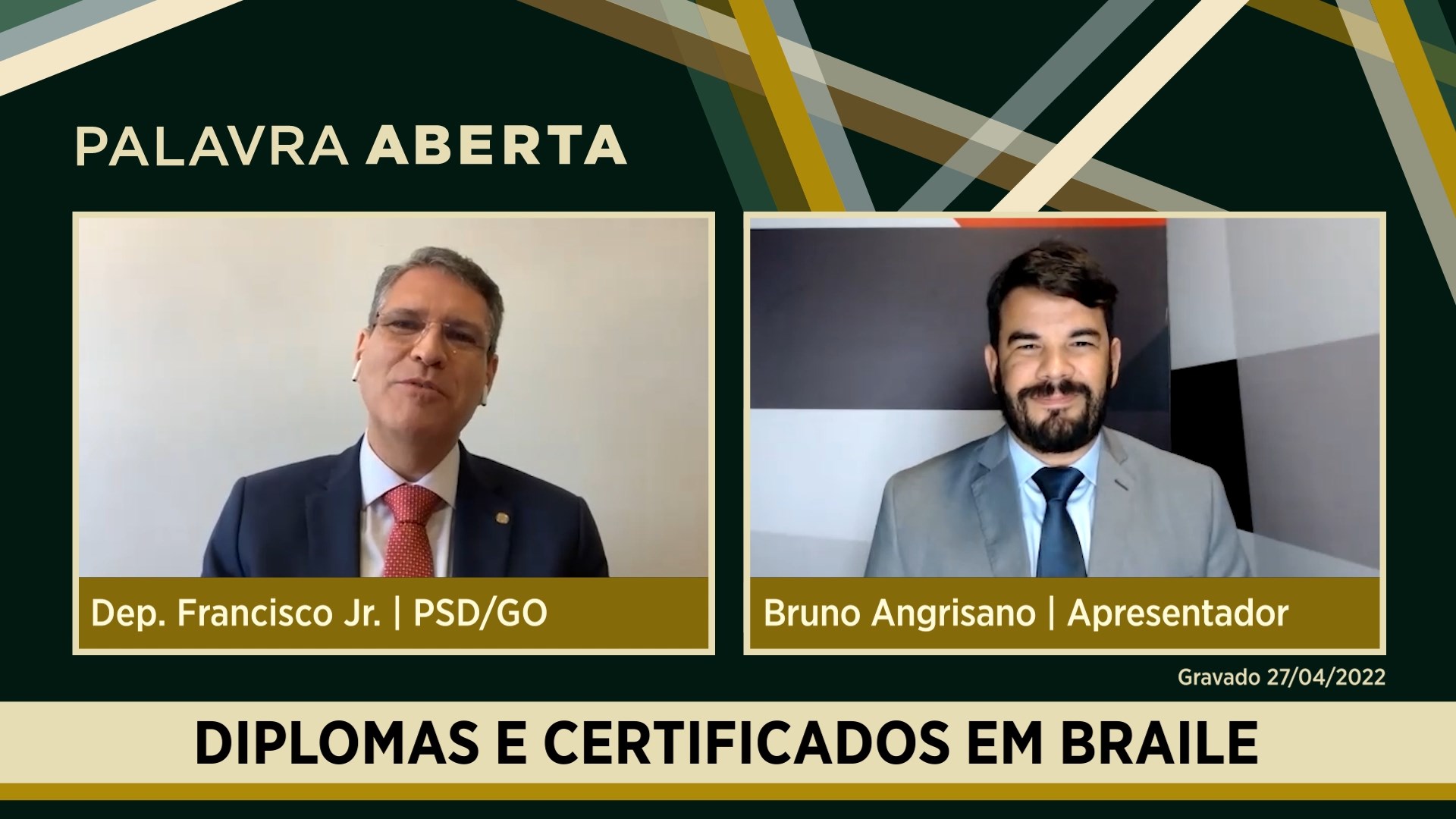 Diplomas e certificados em Braile