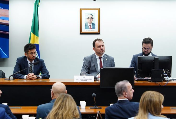 Reunião de Instalação e Eleição do Presidente e Vice-Presidente. Dep. Kim Kataguiri (UNIÃO - SP). Dep. Moses Rodrigues (UNIÃO - CE)