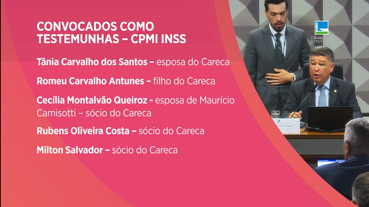 CPMI convoca familiares do Careca do INSS