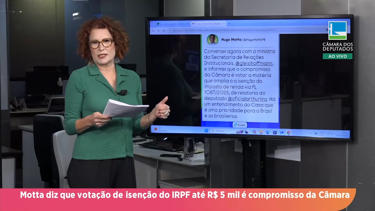 Direto da Câmara | Hugo Motta reafirma prioridade para votar insenção do IR