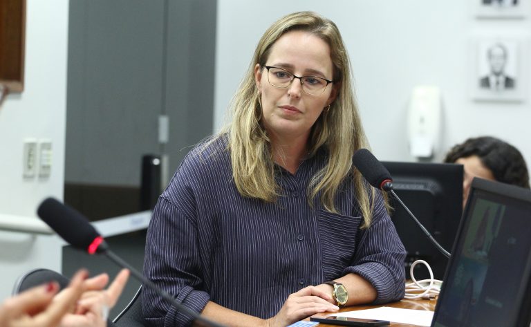 Audiência Pública - Dia Nacional das Mulheres no Setor Marítimo. Diretora de Gênero e Juventude da CONTTMAF, Lorena Pintor Silva